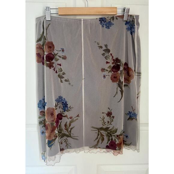 Vintage 90's Floral Midi Skirt Size XL | 90's Workwear Grunge Style - Picture 5 of 5